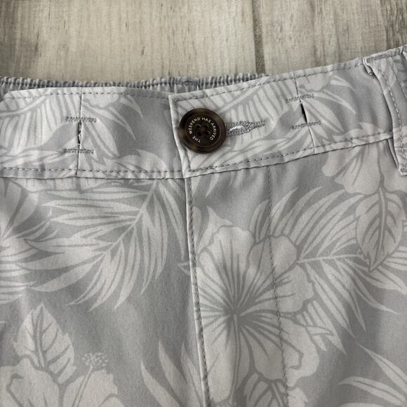 Chubbies Shorts Mens Sz M Gray Everywear 6" Floral Drawstring Zip Stretch - Picture 2 of 11